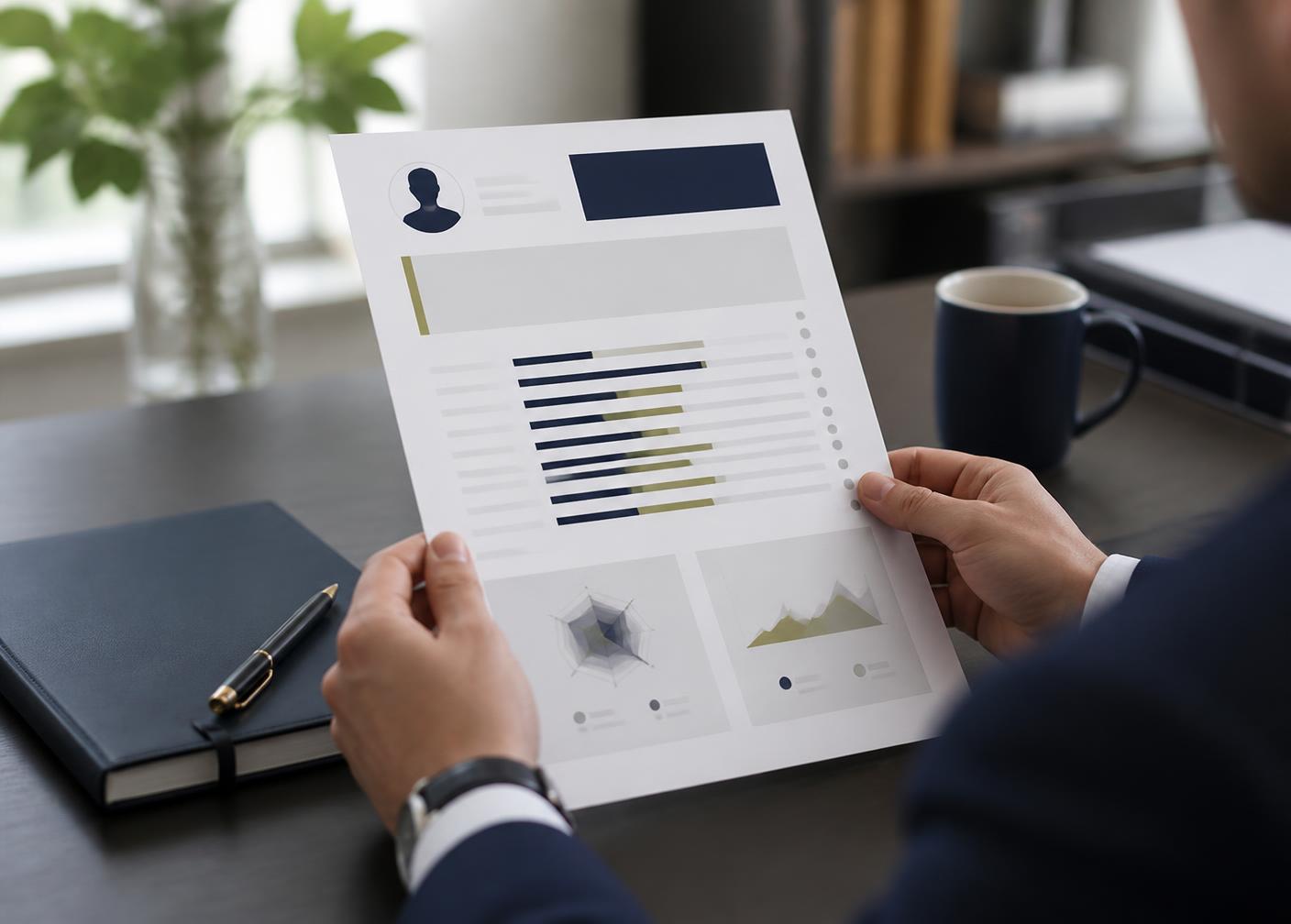 A hiring manager reading a candidate assessment profile